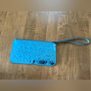 Marc Jacobs Metallic Turquoise Heart Wristlet